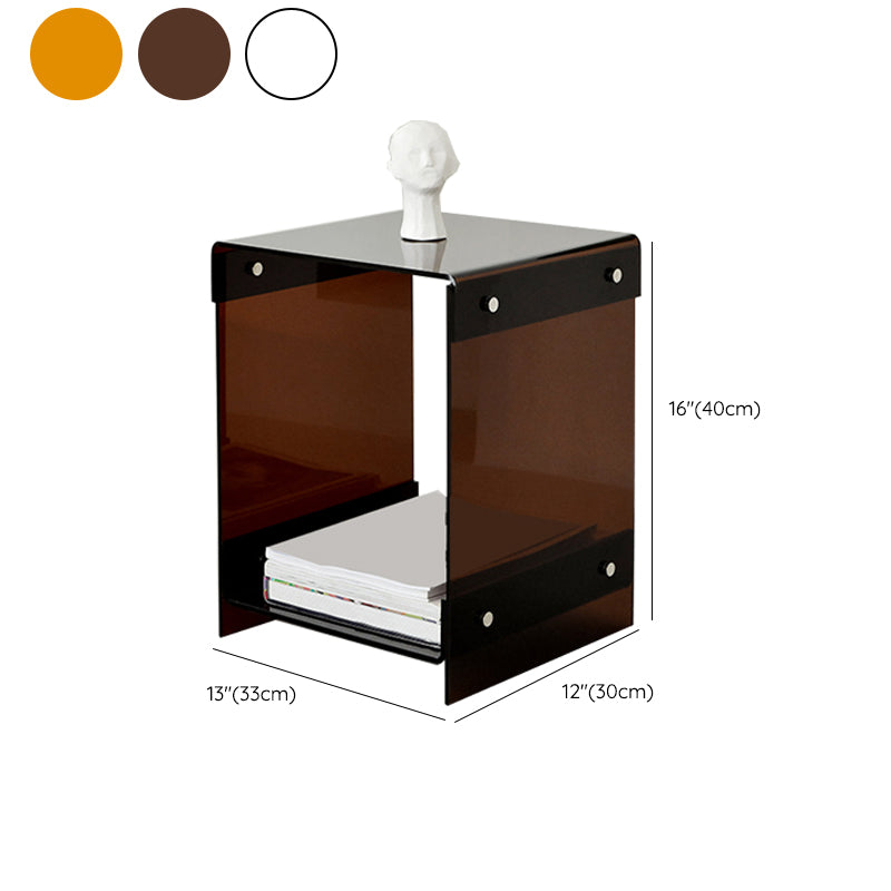 Glam Accent Side Table Acrylic Rectangular Living Room Sofa Side Accent Table