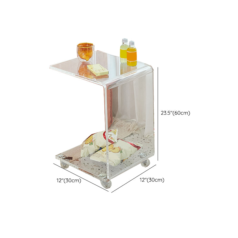 Glam Accent Side Table Acrylic Rectangular Living Room Sofa Side Accent Table