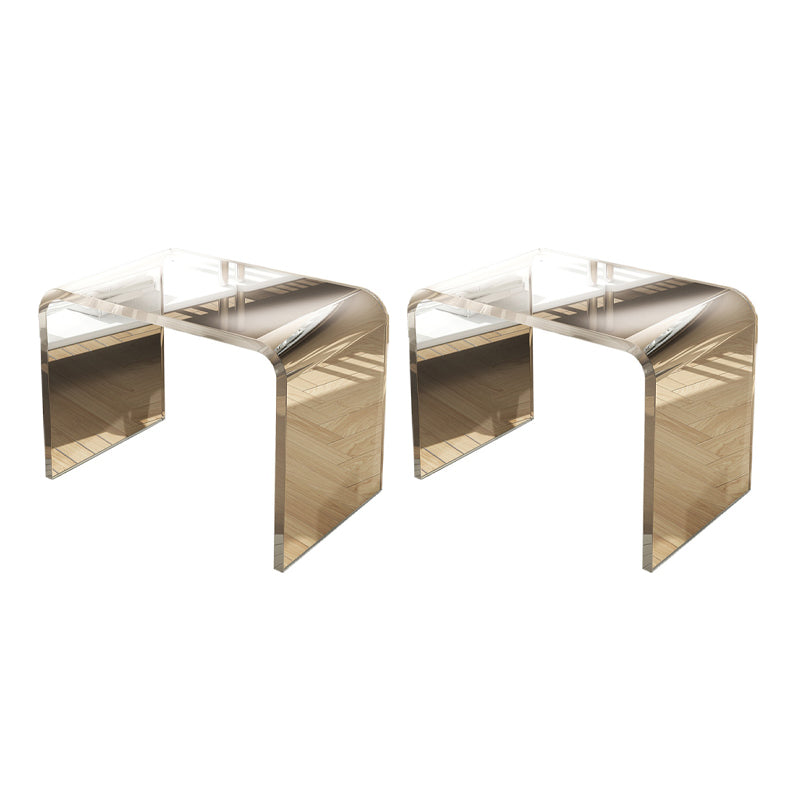 Modernistic Corner Table Plastic Rectangular Sled Living Room Accent Side Table