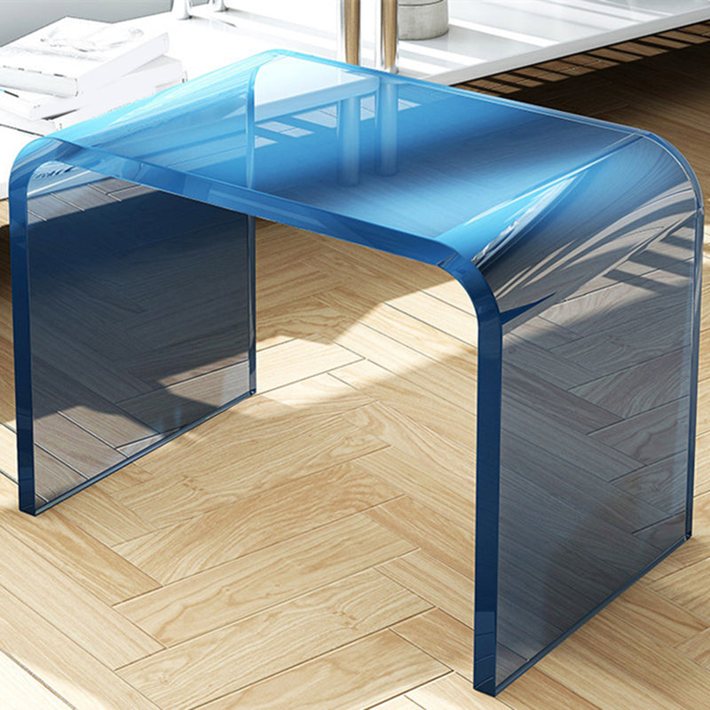 Modernistic Corner Table Plastic Rectangular Sled Living Room Accent Side Table