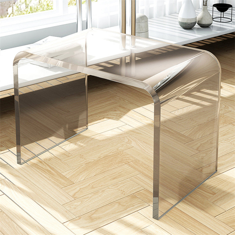 Modernistic Corner Table Plastic Rectangular Sled Living Room Accent Side Table