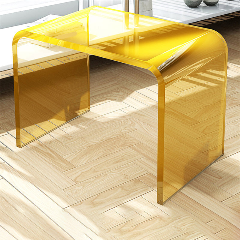 Modernistic Corner Table Plastic Rectangular Sled Living Room Accent Side Table