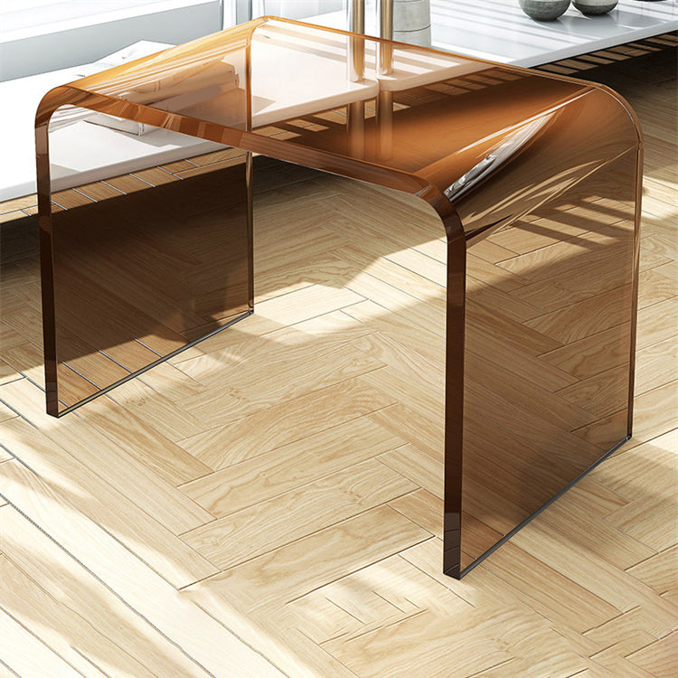 Modernistic Corner Table Plastic Rectangular Sled Living Room Accent Side Table