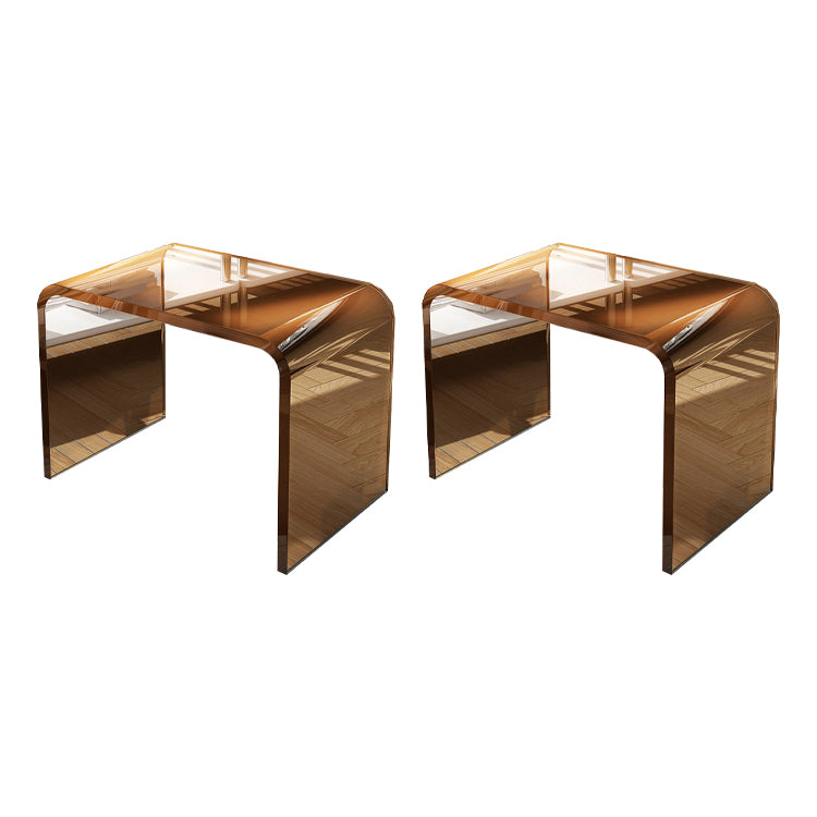 Modernistic Corner Table Plastic Rectangular Sled Living Room Accent Side Table