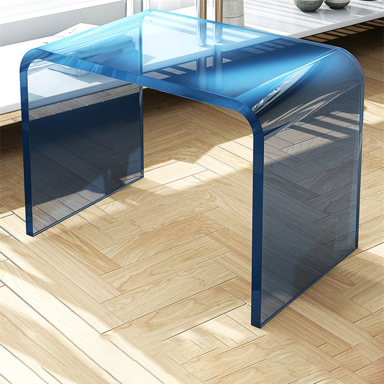 Modernistic Corner Table Plastic Rectangular Sled Living Room Accent Side Table