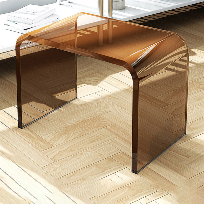 Modernistic Corner Table Plastic Rectangular Sled Living Room Accent Side Table