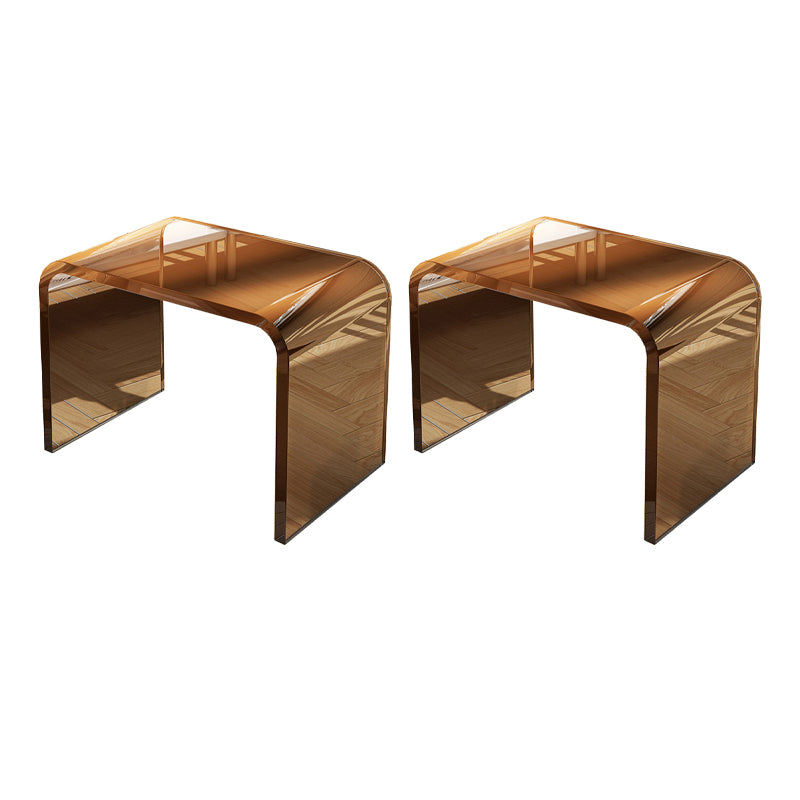 Modernistic Corner Table Plastic Rectangular Sled Living Room Accent Side Table