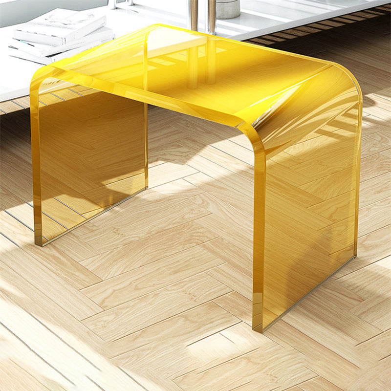 Modernistic Corner Table Plastic Rectangular Sled Living Room Accent Side Table