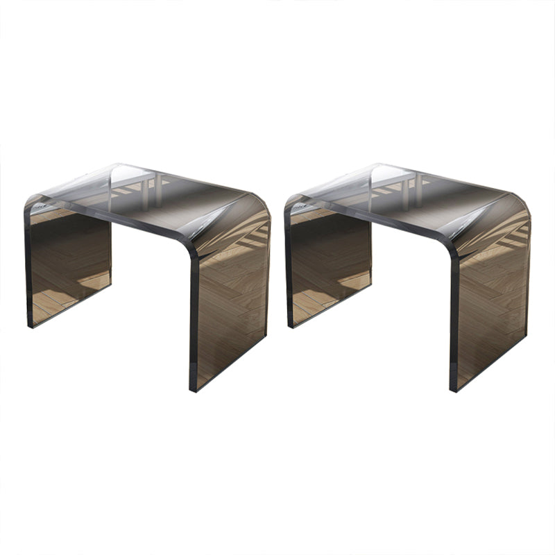 Modernistic Corner Table Plastic Rectangular Sled Living Room Accent Side Table