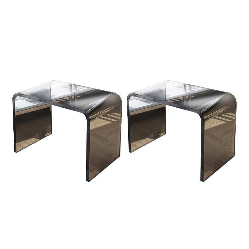 Modernistic Corner Table Plastic Rectangular Sled Living Room Accent Side Table