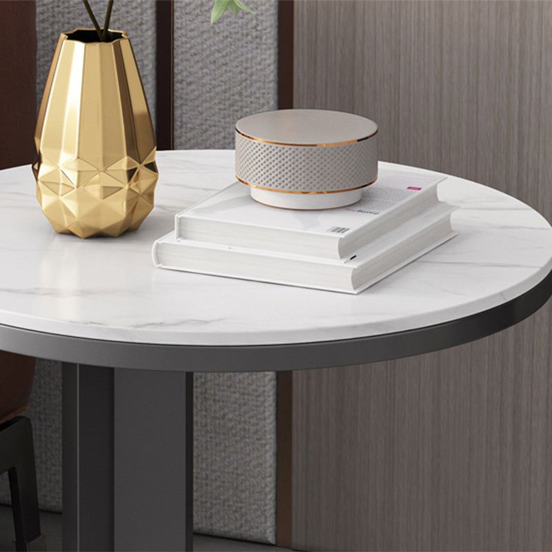 Rustic Sofa Side Accent Table Metal Pedestal Round Living Room Corner Table