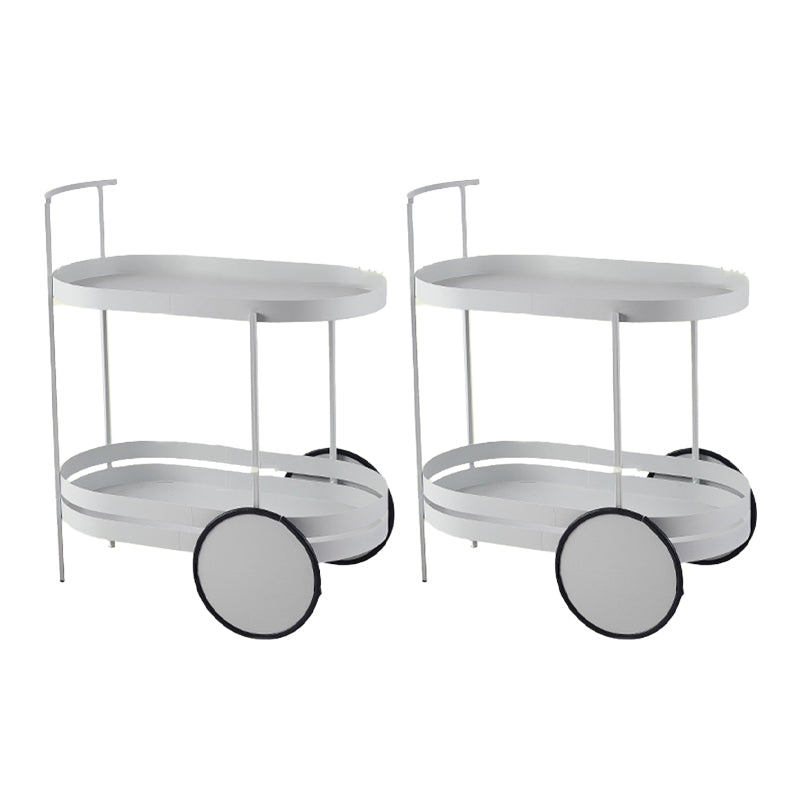 Wheels Accent Side Table with Tray Top in Metal Modern Accent Side Table