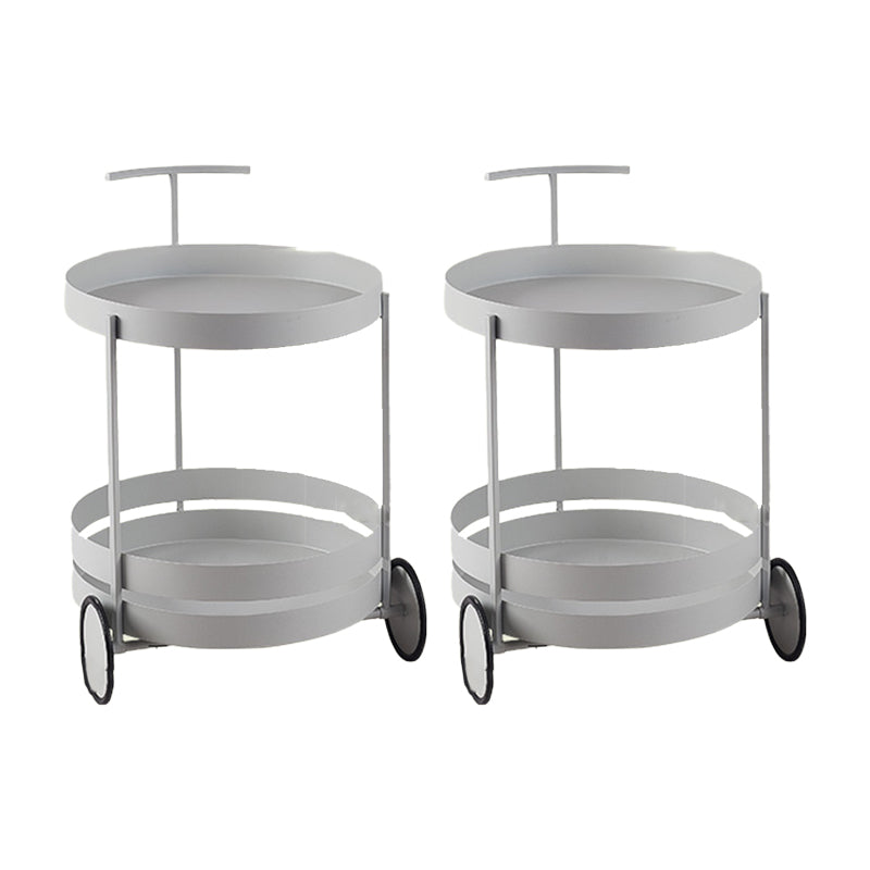 Wheels Accent Side Table with Tray Top in Metal Modern Accent Side Table