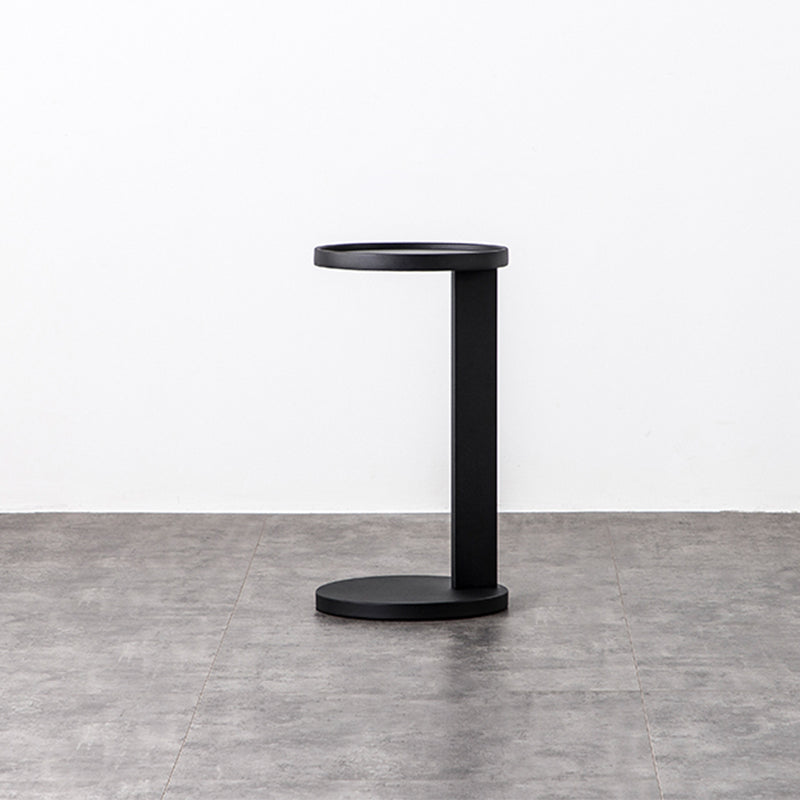 Rustic Accent Side Table Metal Pedestal Round Living Room Corner Table