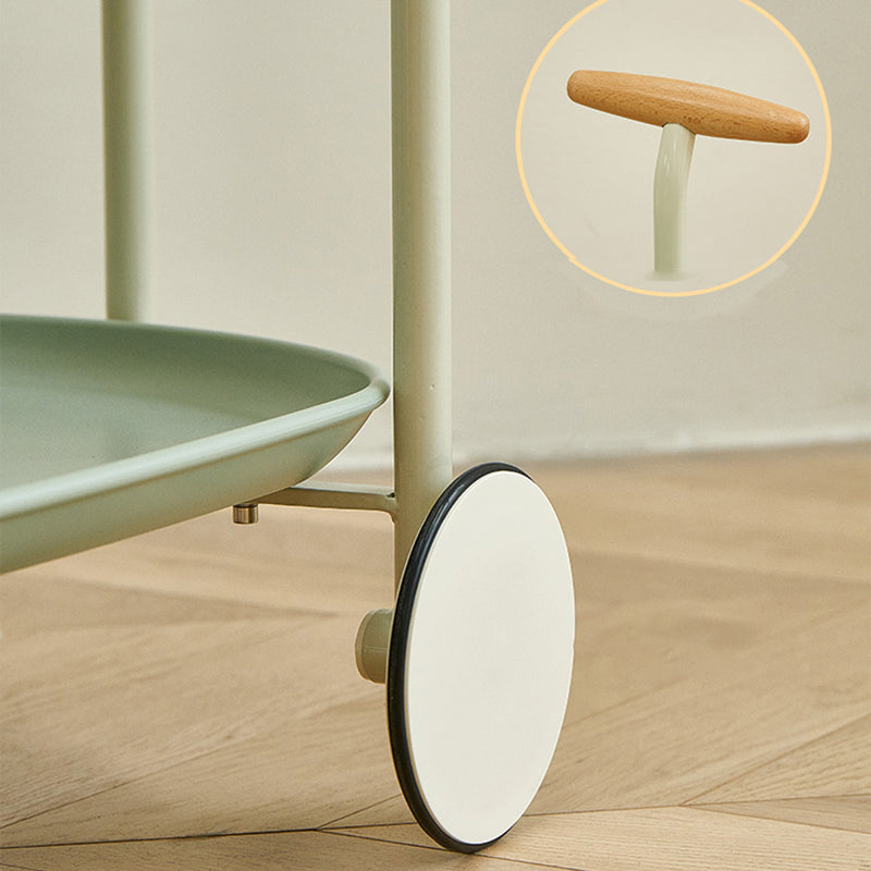 Tray Top Corner Table with Storage and Wheels Accent Side Table