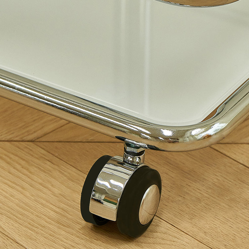 Contemporary Corner Table Double Tier Accent Side Table with Shelf