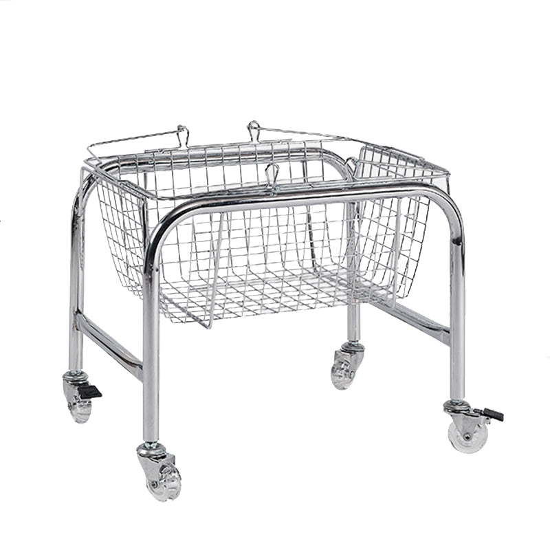 Moveable Side End Table in Metal  with Wheels 4 Legs Base Side Table
