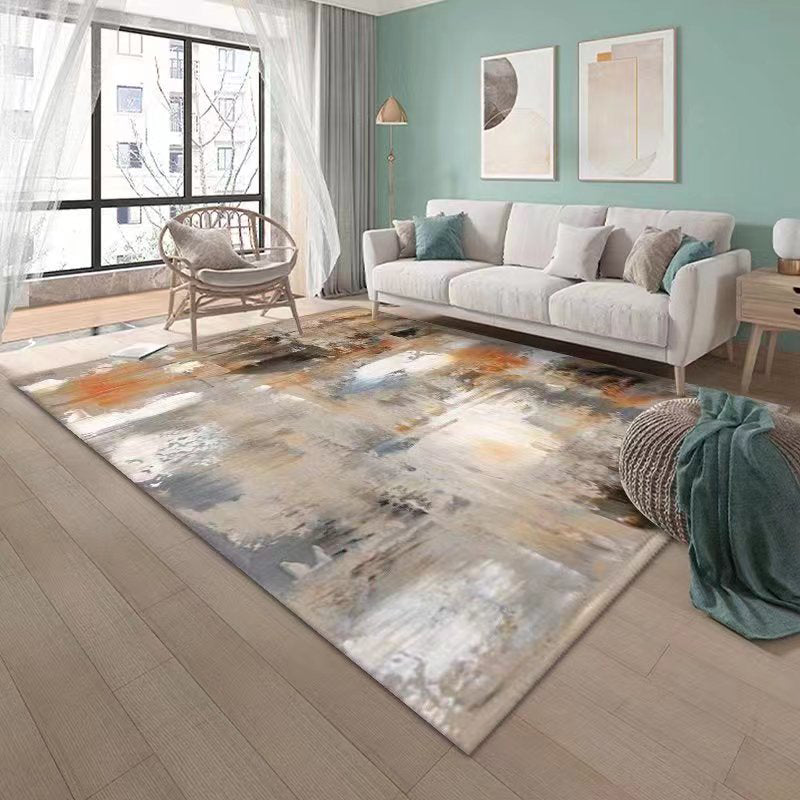 Modern Abstract Ink Carpet Living Room Polyester Carpet Non-slip Area Rug