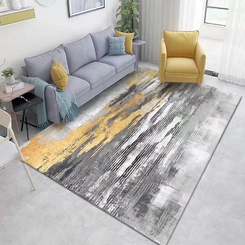 Modern Abstract Ink Carpet Living Room Polyester Carpet Non-slip Area Rug