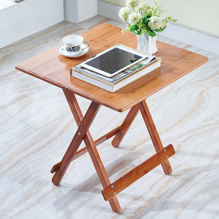 Modern Folding Dining Table Wood Tabletop for Living Room in Brown