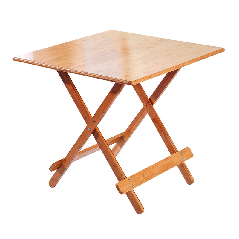 Modern Folding Dining Table Wood Tabletop for Living Room in Brown