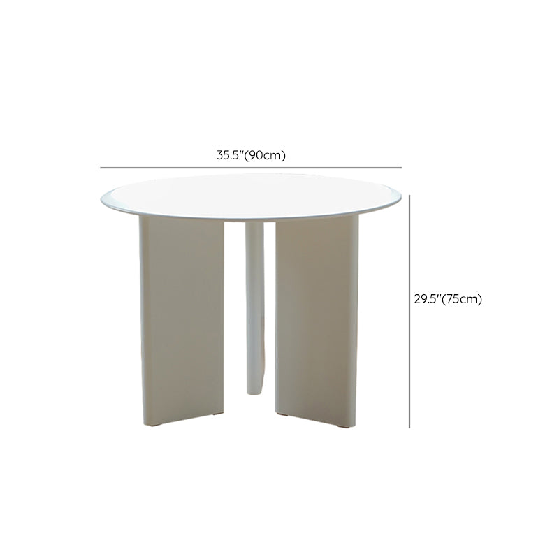 Modern Wooden Dining Room Table for 2 Person White Round Top