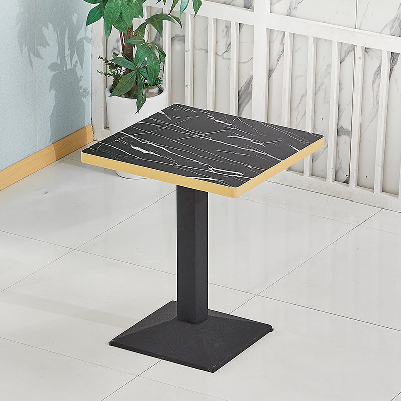 Wooden Dining Room Table for 2 Person with Metal Pedestal Base