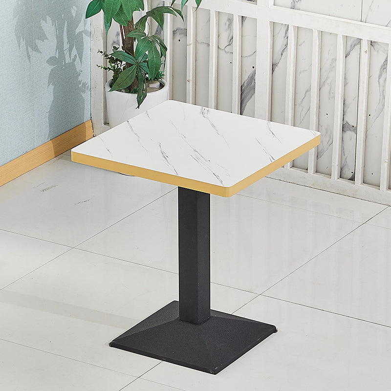 Wooden Dining Room Table for 2 Person with Metal Pedestal Base