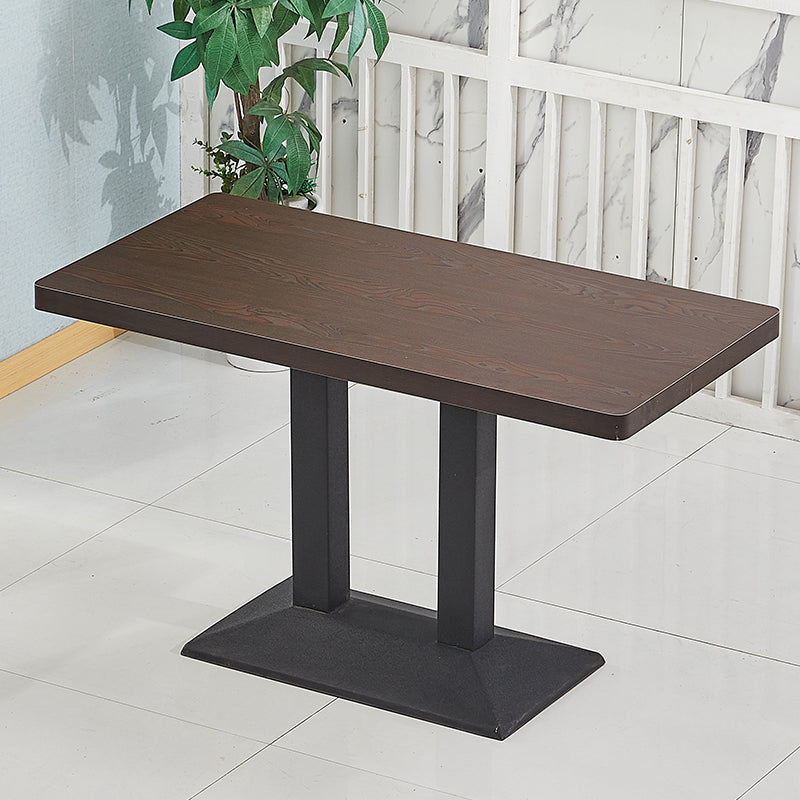Wooden Dining Room Table for 2 Person with Metal Pedestal Base