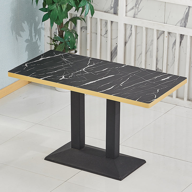 Wooden Dining Room Table for 2 Person with Metal Pedestal Base