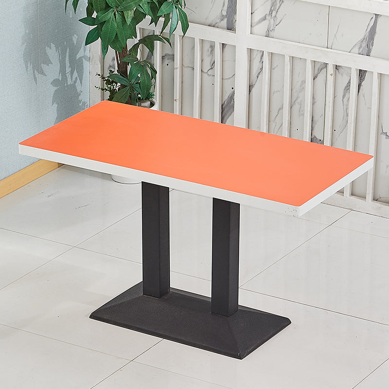 Wooden Dining Room Table for 2 Person with Metal Pedestal Base