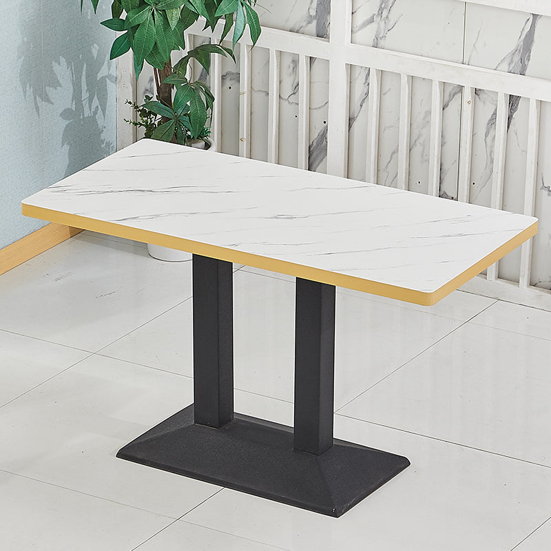 Wooden Dining Room Table for 2 Person with Metal Pedestal Base
