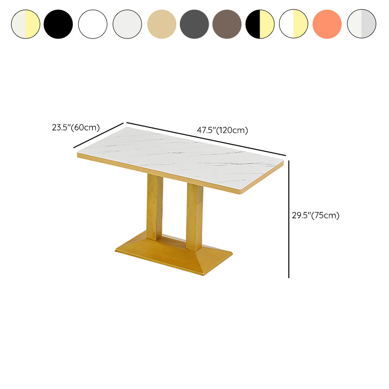 Wooden Dining Room Table for 2 Person with Metal Pedestal Base