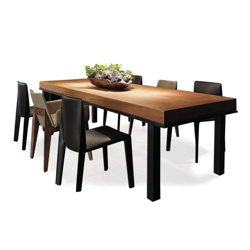 Industrial Wind Solid Wood Rectangular Dining Table for Cafe and Bar