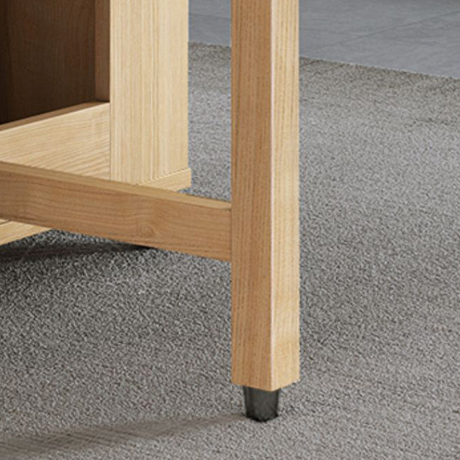 Modern Dining Table Foldable Rectangle Tabletop with Wood Base