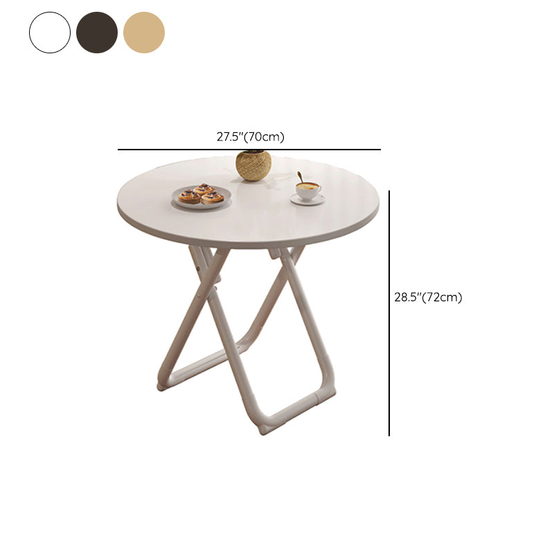 Modern Folding Dining Table Wooden Tabletop with Metal Base for Home