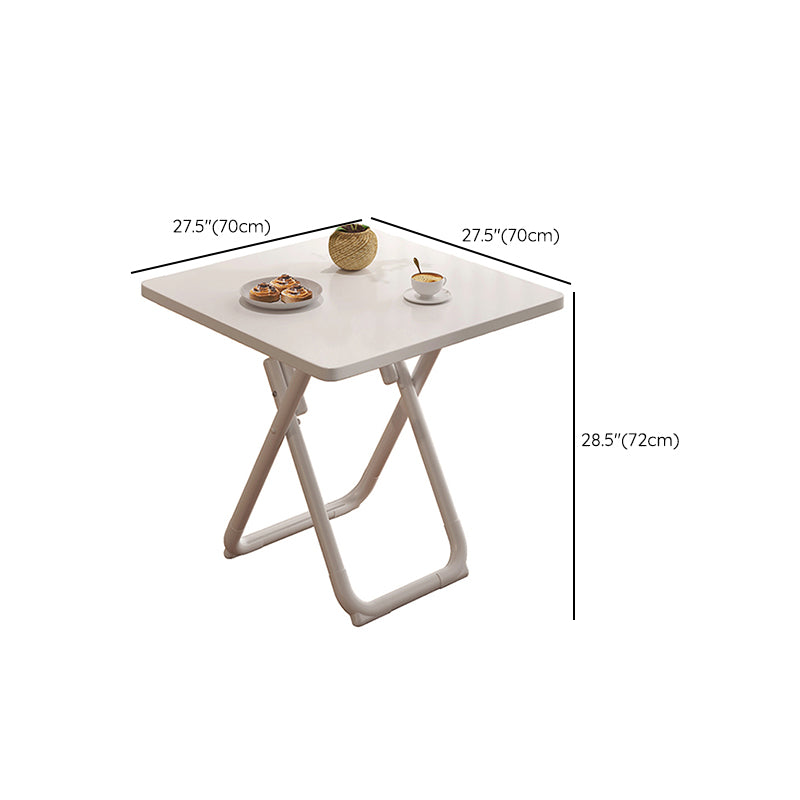 Modern Folding Dining Table Wooden Tabletop with Metal Base for Home
