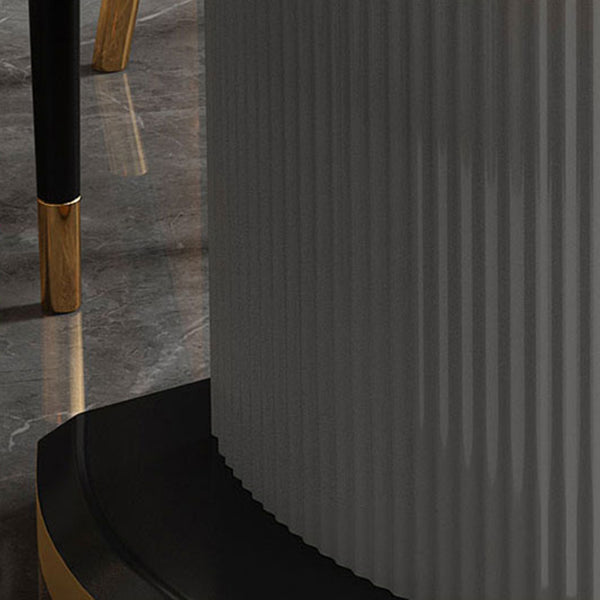 Modern Stone Top Dining Table Extendable for Small Spaces with Storage