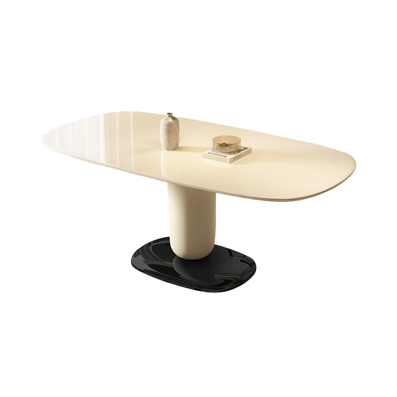1/4/5 Pieces White Oval Wooden Pedestal Dining Furniture Set for Home