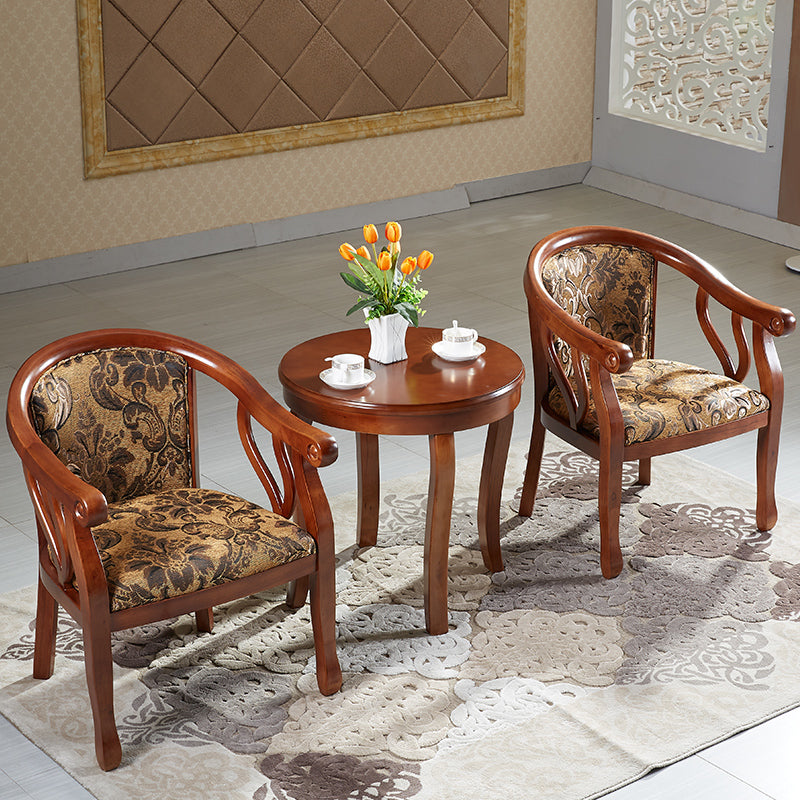 Traditional Dining Arm Chair Wood Frame Upholstered Arm Chair