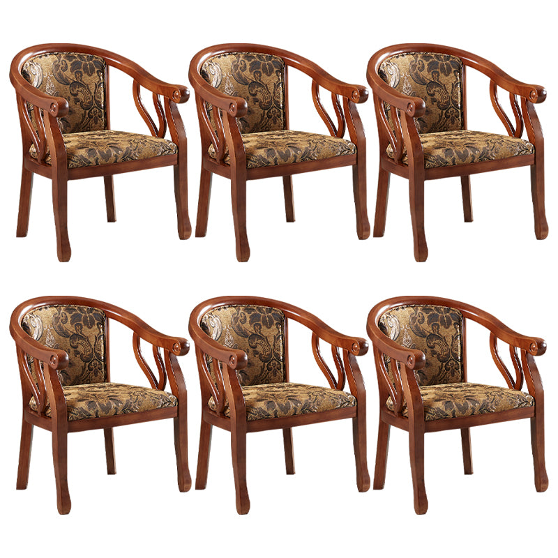 Traditional Dining Arm Chair Wood Frame Upholstered Arm Chair