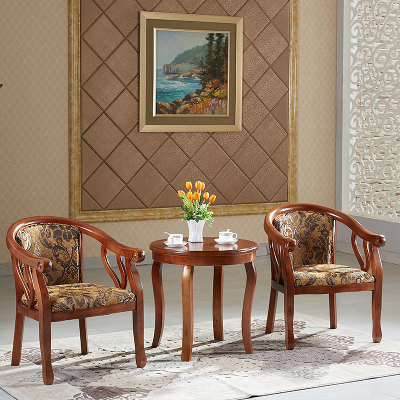 Traditional Dining Arm Chair Wood Frame Upholstered Arm Chair