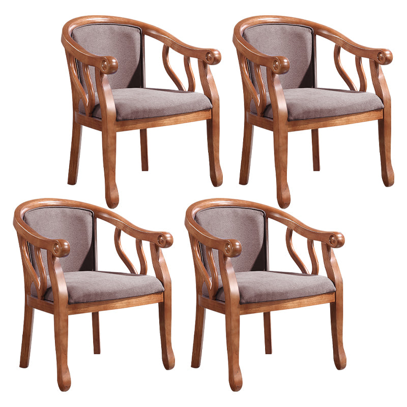 Traditional Dining Arm Chair Wood Frame Upholstered Arm Chair