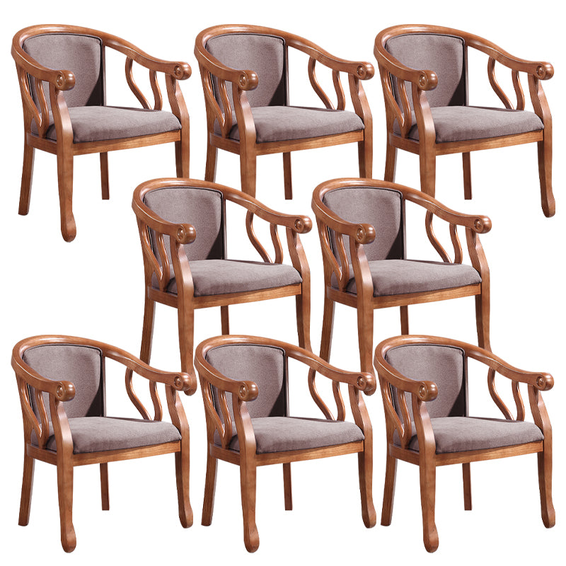 Traditional Dining Arm Chair Wood Frame Upholstered Arm Chair