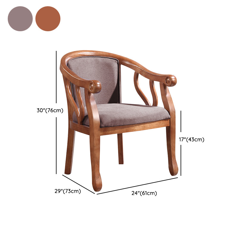 Traditional Dining Arm Chair Wood Frame Upholstered Arm Chair