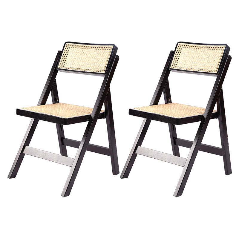 Modern Style Folding Dining Chair Wooden Open Back Side Chair for Living Room