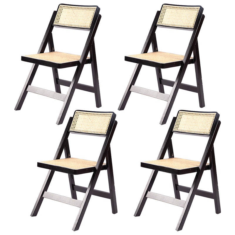 Modern Style Folding Dining Chair Wooden Open Back Side Chair for Living Room