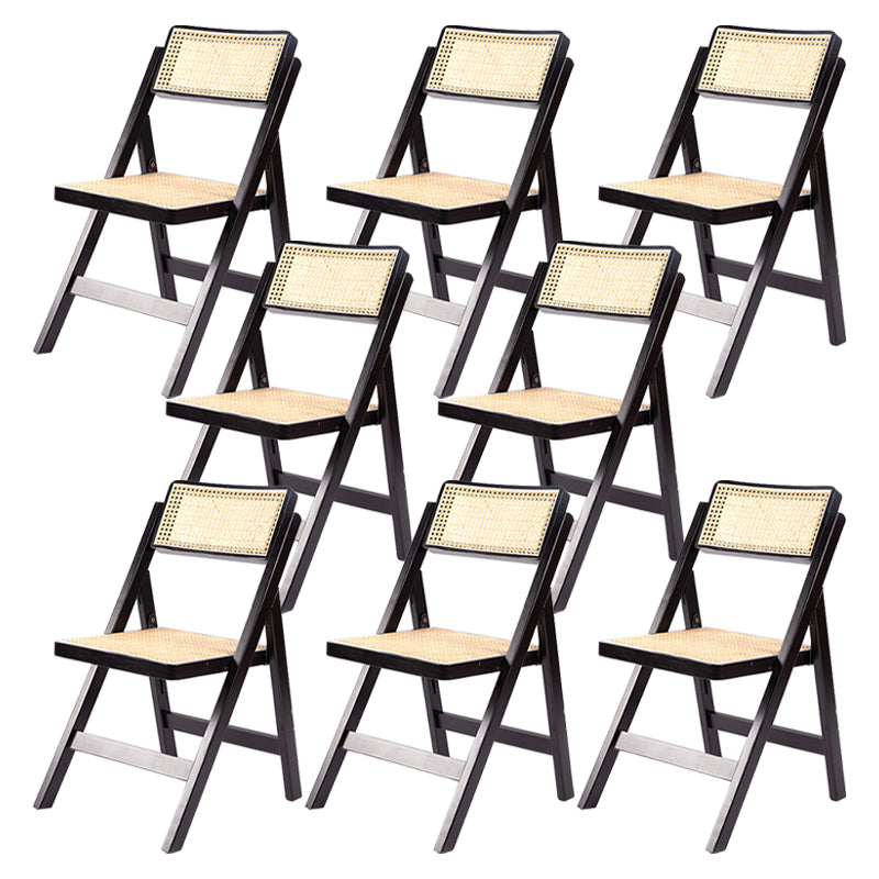Modern Style Folding Dining Chair Wooden Open Back Side Chair for Living Room
