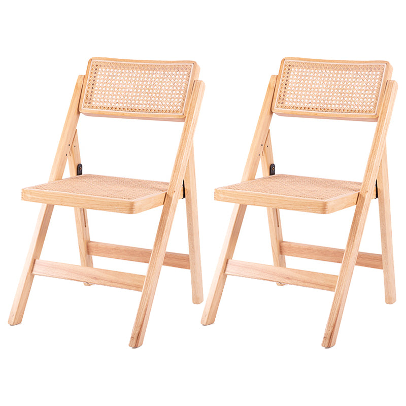 Modern Style Folding Dining Chair Wooden Open Back Side Chair for Living Room