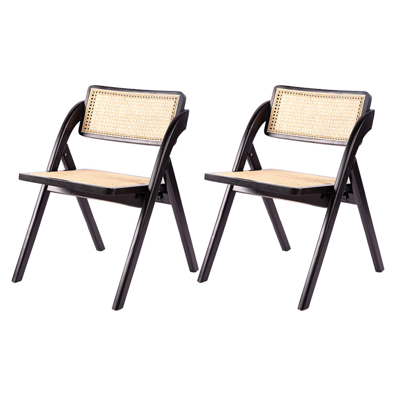 Modern Style Folding Dining Chair Wooden Open Back Side Chair for Living Room